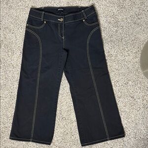 Ideology Black Capris with Contrast Stitching